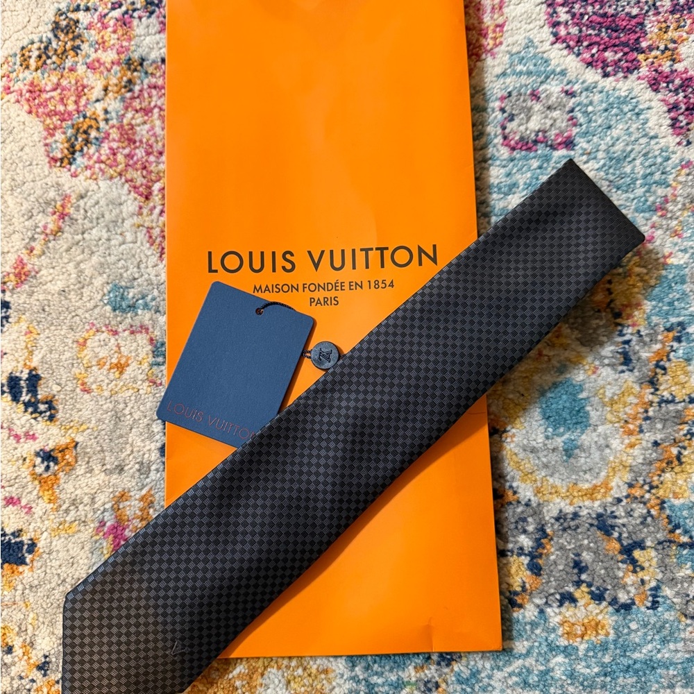 Louis Vuitton Checkered Black Tie